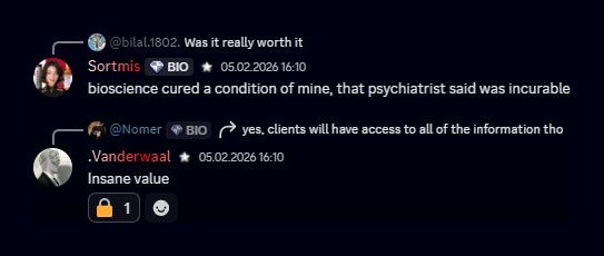Discord client message about a consultation experience